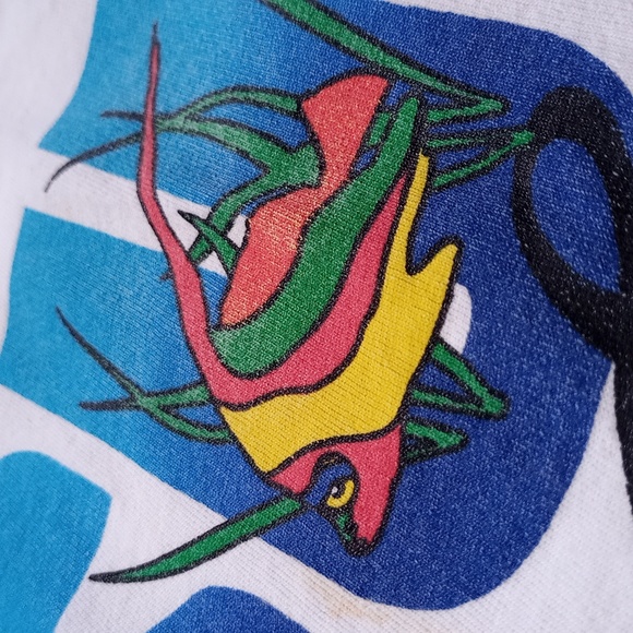 Vintage 90s SUN FUN Cayo Coco Cuba Big Print Graphic T-Shirt - Picture 3 of 5